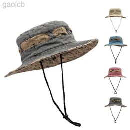 Wide Brim Hats Bucket Hats 2024 Outdoor Fisherman Hat Mens and Womens Summer Wide Brown Bucket Hat Sunscreen Sun Hat Fishing Hiking Hat Cotton Plated Panama Hat 24323