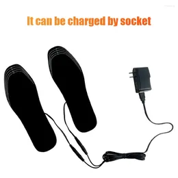 Men's Socks Unisex USB Electric Heated Insoles Winter Comfortable Feet Warm Thermal Washable Outdoor Sports Shoe Pads