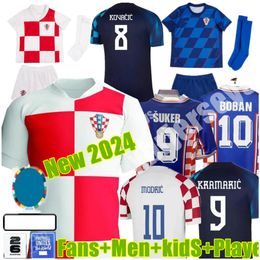 2024 Euro cup Croatia Soccer Jerseys Modric 24 25 BREKALO PERISIC Football Shirt BROZOVIC SUKER REBIC Jersey Fans Player national team Home away men kids kits Uniform