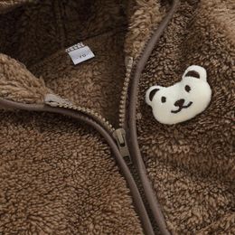 Jackets Infant Baby Girl Boy Winter Fuzzy Coat 3D Bear Hooded Jacket Zipper Closure Fleece Outerwear