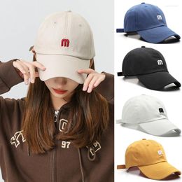 Ball Caps Fashion Baseball Cap For Men Women Spring Summer Cotton Solid Sun Hat M Letter Embroidered Hip Hop Sports Snapback Hats