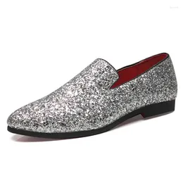 Dress Shoes 9 Colors Size 37-48 Glitter Men Loafers Bling Luxury Formal Sequin Penny Wedding Office