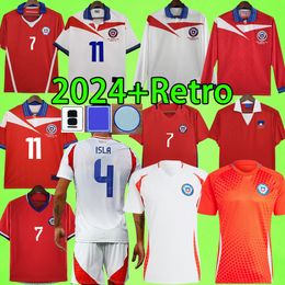 2024 chile soccer jerseys 1982 1998 2014 Retro home away vintage football shirt 82 98 14 16 17 23 24 25 Uniform SALAS ZAMORANO VIDAL ALEXIS M.GONZALEZ PIZARRO long sleeve