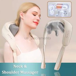 Massaging Neck Pillowws Wireless Neck Shoulder Massager Heated Electric Massage Shawl Vibration Relaxation Cervical Massager Relax Stiff Shoulder Neck 240323