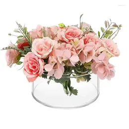 Vases Clear Acrylic Flower Vase Transparent Round Floral Modern With 12 Holes For Centrepiece Decor Home