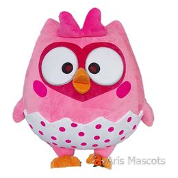 Mascot Costumes 2m Adult Iatable Pink Owl Mascot Costume Full Body Bird Character Dress Walking Blow Up Suit for Entertainment