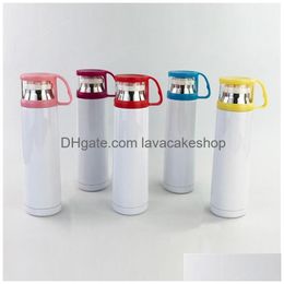 Water Bottles Sublimation Tumbler 500Ml Stainless Steel Vacuum Insated Mugs Personalised Transparent Er Thermos Cup Sea T9I001143 Drop Dh1Rw