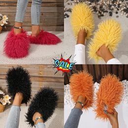 Resistant Imitation beach sheep hair slippers warm women home daily casual cotton slippers light GAI EUR 36-49