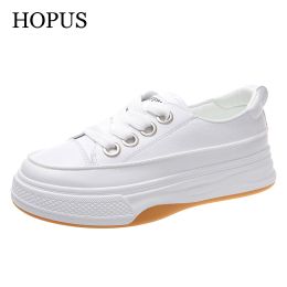 Boots Hopus New Shoes for Women 2022 Fashion Korean Style White Casual Platform Shoes Breathable Lowtop Sneaker Woman Vulcanize Shoes