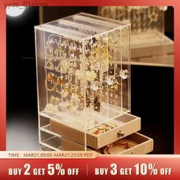 Jewelry Boxes 1pc Large Cacity Jewelry Display Hanging Box With Clear Cover Soft Liner Dust-proof Jewelry Storage Drer For Necklaces L240323