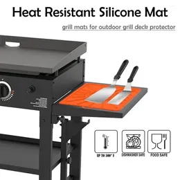 Tools Bbq Griddle Drain Mat Heat-resistant Silicone For Outdoor Oil Anti-slip Kitchen Counter Prep