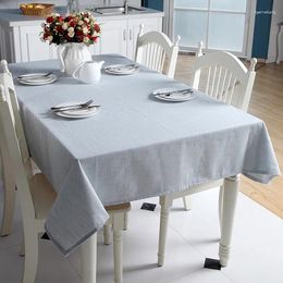 Table Cloth Japanese Style Zefeng Simple Yarn-dyed Cotton Plain Solid Color Geometric Rectangular Tablecloth