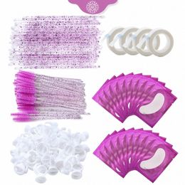 new Eyel Extensi Supplies Set Microbrush Tape Glue Ring Eye Patches Mascara Wands Les Accories Cosmetics Makeup Tools V7Yx#