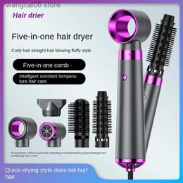 Electric Hair Dryer 5-In-1 Negative Ion Hair Dryer Home Use Hot Air Comb Hair Straightening and Curling Hair Styling Curling Iron Professional Hair T240323