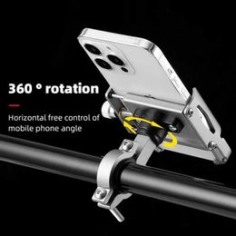 Cell Phone Mounts Holders Bicycle Phone Holder 360 Rotation Aluminium Alloy MTB Bike Phone GPS Bracket Scooter Motorcycle Handlebar Mount Cell Phone Stand 24322