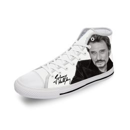 Shoes Frech Star Johnny Hallyday High Top Sneakers Mens Womens Teenager Casual Shoes Canvas Running Shoes 3D Print Lightweight shoe
