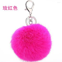 Keychains 16 Colours Car Pendant Bag Phone Key Chain Hair Ball Buckle Chains Women Accessories