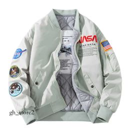 Nasa Fall-flight Jacket Coat Black Green Bomber Ma1 Men Jackets Embroidery Baseball with Zipper Work Attire, Collar, Functional 578