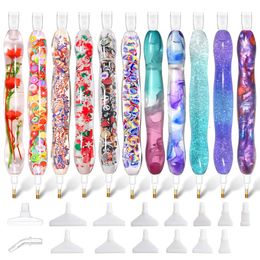 Handmade Resin 5D Diamond Painting Art Drill Pen Stylus Kit Tool Accessories and Tips Heads Placer for Paint 240320