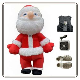 Mascot Costumes Iatable Santa Claus Costumes Party Plush Cartoon Costume for Adult Disfraz De Christmas Mascot Funny Dress