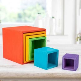 Sorting Nesting Stacking toys XOIHATOY Wooden Stacked Bowls Cups Boxes Fun Family Puzzle Toys 24323