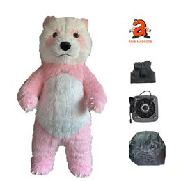 Mascot Costumes 2m/2.6m/3m Cute Pink Iatable Panda Mascot Costume Adult Furry Blow Up Suit Entertainment Carnival Fancy Dress for Stage