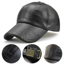 Ball Caps Outdoor Sports Leather Baseball Casual Hip Hop Autumn Winter Snapback Hats Letter Printing Plush Warm Men Women