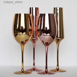 Wine Glasses European style electroplated glass champagne glass red wine glass Nordic wines and red wine glass L240323