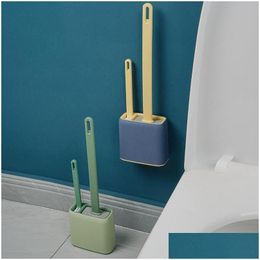 Bath Accessory Set Bathroom Dual-Purpose Toilet Brush Sile Double Head With Quick Drying Holder Drop Delivery Home Garden Accessories Otzph
