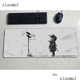 Mouse Pads Wrist Rests Samurai Pad 900X400X4Mm Mats Fashion Computer Mat Gaming Accessories Adorable Mousepad Keyboard Games Pc Gamer Oteuh