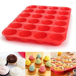 Baking Moulds Mini Muffin Cup 24 Cavity Silicone Soap Cookies Cupcake Bakeware Pan Tray Mould Home DIY Cake Mould