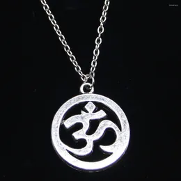 Chains 20pcs Fashion Necklace 25mm Yoga OM Pendants Short Long Women Men Colar Gift Jewellery Choker