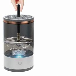 electric Makeup Brush Cleaner Machine with USB Charging: 3-in-1 Quick Dry Automatic Cosmetic Brush Cleaning Tool C3HG#