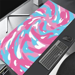 Pads Art Swirl Mouse Pad Desk Pad Large Mouse Pad Rubber Keyboard Pink Mouse Pad Gaming Accessories Office Carpet Computer Desk Mat