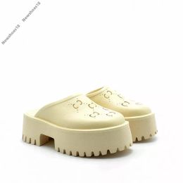 With Box slippers designer sandals mules platform perforated sandal luxury brand sandals slippers ladies hollow slipper sandles thick soled fashionable shoes