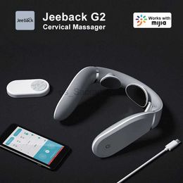 Massaging Neck Pillowws Jeeback Cervical Massager G2 G3 TENS Pulse Back Neck Massager Mijia APP Control 42 Degree Hot Compress Neck Pain Relief 240323