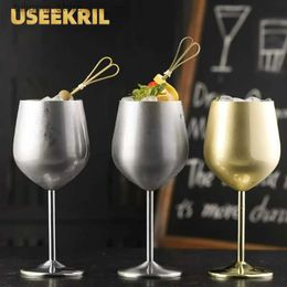 Wine Glasses 1/2/4 pieces stainless steel creative red wine glass metal coaster 500Ml champagne glass cocktail glass bar party accessories L240323