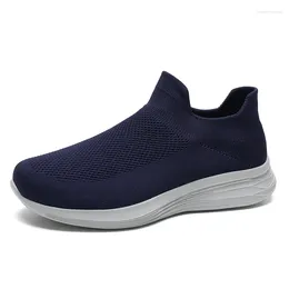 Casual Shoes Leisure Flat For Men And Women Outdoor Mesh Solid Color Sports Middle-aged Elderly Walking Breathable Sneakers