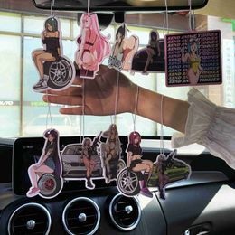 Car Air Freshener Cartoon cute sexy girl JDM style car air freshener solid paper car perfume rear view mirror pendant perfume solid paper 24323