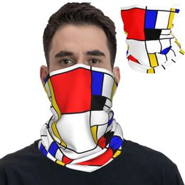 Scarves Bauhaus Mondrian Style Bandana Neck Gaiter Abstract Geometric Art Wrap Scarf Multifunctional Cycling Hiking Breathable