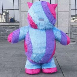 Mascot Costumes 2m/2.6m Iatable Rainbow Monster Costume Full Body Adult Walking Blow Up Furry Mascot Suit Funny Character Dress