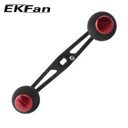 Reels EKFan Black EVA Knob With Length121mm 8*5mm Hole Carbon Fiber Fishing Reel Handle For Baitcasting Fishing Reel Rocker