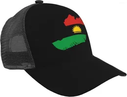 Ball Caps Biafra Flag Map Baseball Hats Unisex Adjustable Outdoor Breathable Mesh Hat Black