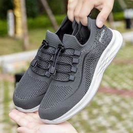 Casual Shoes Men Sports Solid Colour Mesh Breathable Comfortable Lightweight Sneaker Spring Mens Shallow Mouth Air Lace Up