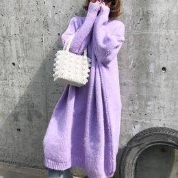 Casual Dresses Loose Long Sleeve Woman Sweaters Oversized 2024 Autumn Winter Warm Sweater Dress Women Fashion Knitted