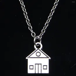 Chains 20pcs Fashion Necklace 16x12mm Cabin House Building Pendants Short Long Women Men Colar Gift Jewellery Choker