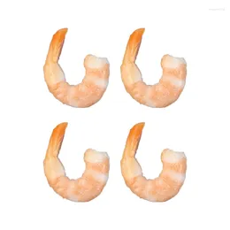 Decorative Flowers 4PCS Fake Shrimp Simulation Model Highly Po Tool Pvc