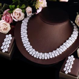 Necklace Earrings Set A Of Luxurious Women's Sparkling Zircon Wedding Dress Dinner Jewelry