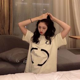 Luxury new fashion big double G letter short sleeve T high quality cotton fabric fine workmanship for men and women couples