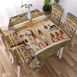 Table Cloth African Ancient Egyptian Printing Rectangular Tablecloths For Home Decoration Waterproof Anti-stain Cover Manteles